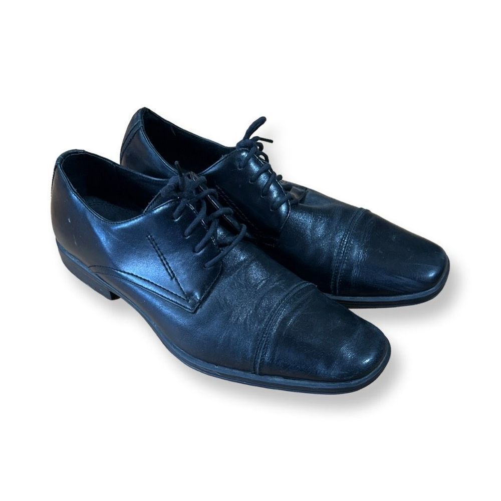 Stacy Adams Black Leather Waltham Cap Toe Oxfords Men size 9